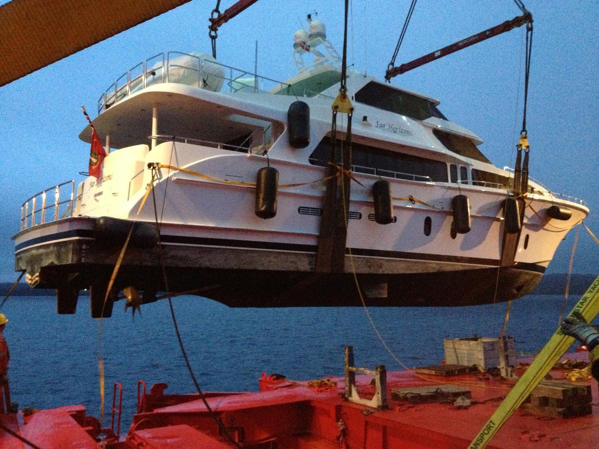 Logistics · crane lift to ship