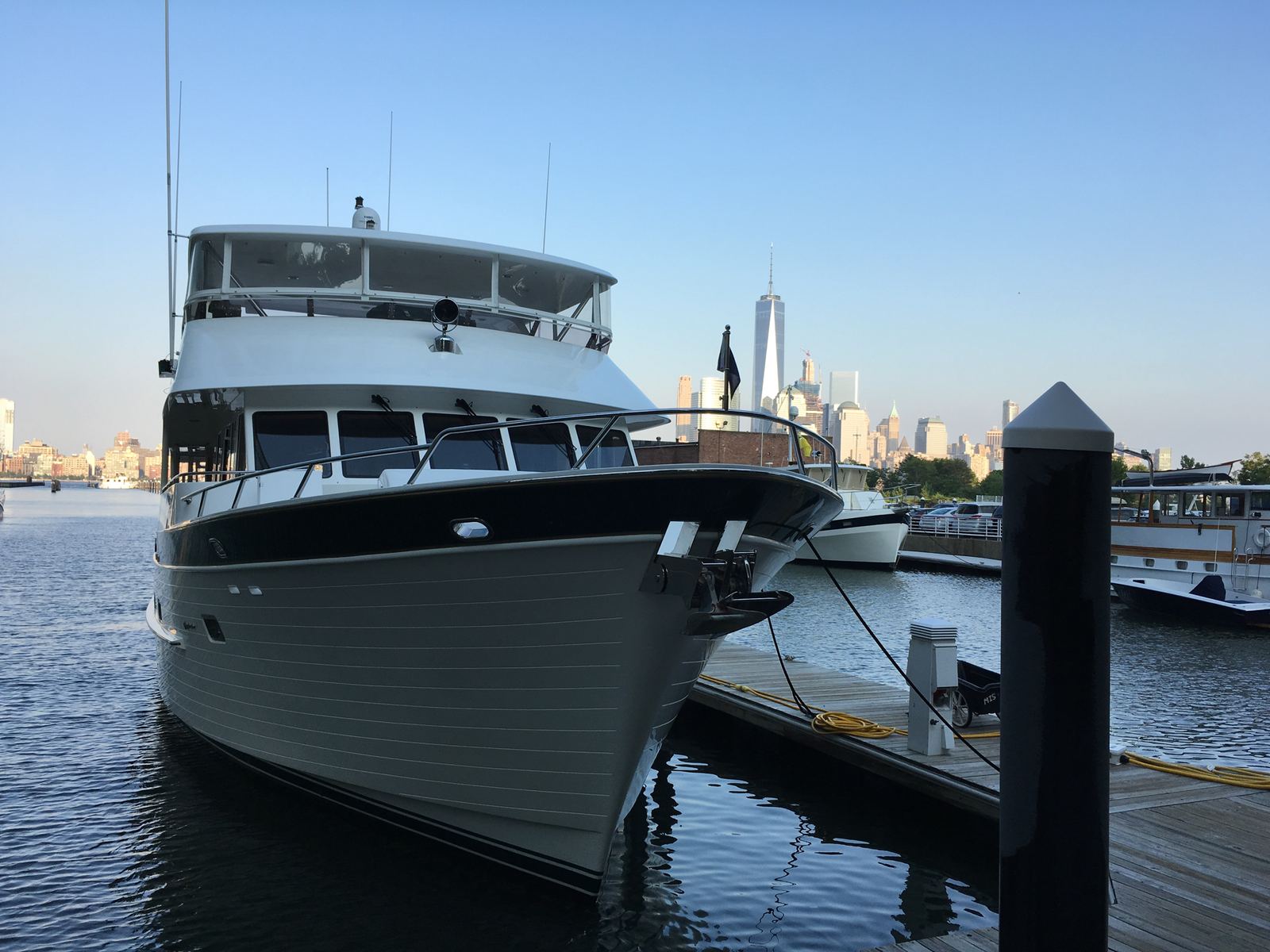 Motor yacht at the dock