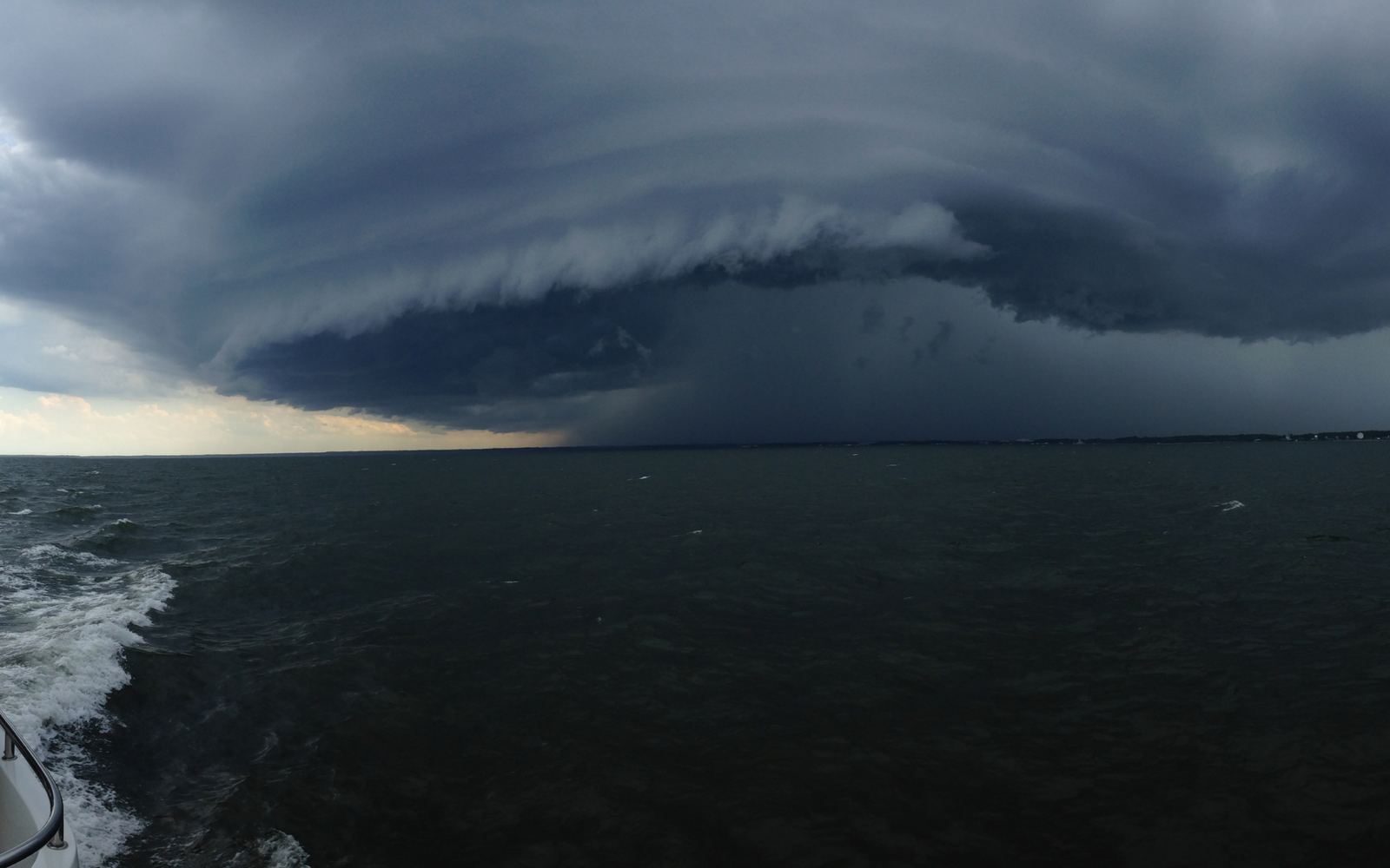 Storm front seen from a yacht